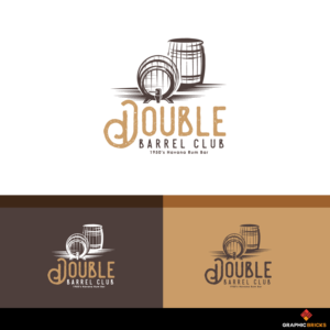 DOUBLE BARREL CLUB optional tagline is 1950's Havana Rum Bar | Logo-Design von Graphic Bricks