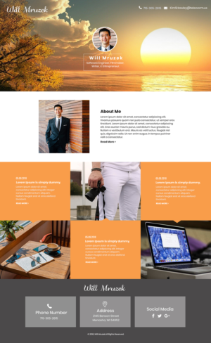 Personal website: Intro to a software engineer, filmmaker, entrepreneur | Web Design by Pixeleas