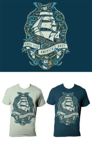 America's Heroes (Navy Collection) | T-shirt Design by krizvector