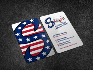 Skip's Custom Signs and Woodworking Business Card | Business Card Design by Atvento Graphics