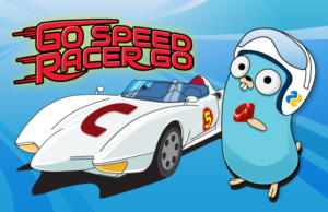 A Laptop Sticker Parody of Go SpeedRacer using the GoLang Gopher | Graphic Design by DesignerGuide