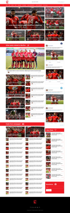 UniversoBenfica - Football Club News Aggregator Site + Blog | Web Design by designgreen