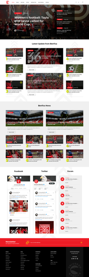 UniversoBenfica - Football Club News Aggregator Site + Blog | Web Design by Ved Web Services