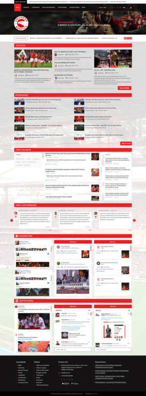 UniversoBenfica - Football Club News Aggregator Site + Blog | Web Design by Da Miracle