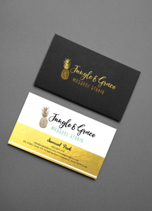 business card for a massage therapy practice named 'Jungle and Grace Massage Studio' | Business Card Design by Sandaruwan