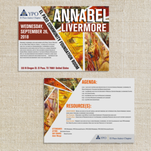 YPO El Paso Juarez Artist Annabel Livermore event | Invitation Design by elveneclipse