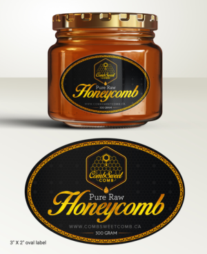 Label for packages of Pure Raw Natural Honeycomb | Label Design by SAI DESIGNS