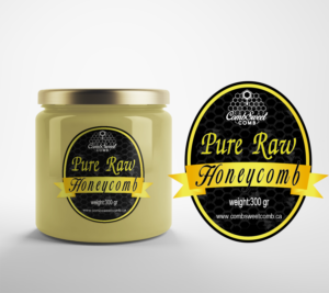 Label for packages of Pure Raw Natural Honeycomb | Label Design by ronin71