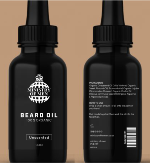 100% Organic Beard Care Product labels | Graphic Design by fumbh.designs