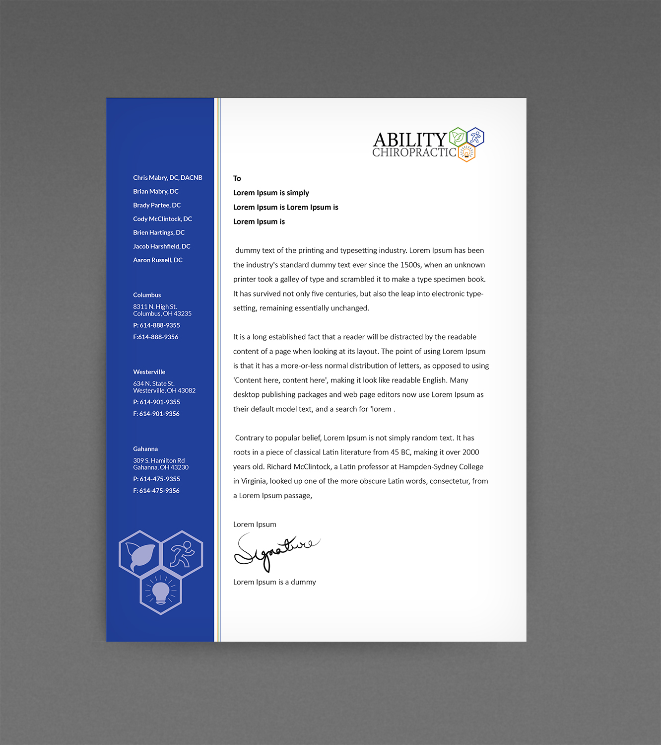 Stationery Design by kousik for Ability Chiropractic | Design #19842327