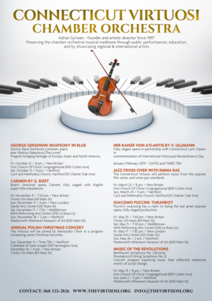 CT Virtuosi 2018-2019 Season Poster | Poster Design by Tatlin