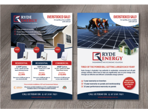 Ryde Energy Residential Solar System Sale Letterbox Flyer | Flyer Design by alex989