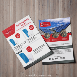 Ryde Energy Residential Solar System Sale Letterbox Flyer | Flyer Design by JanuXart