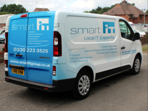 Telecoms and IT Technology Company Blue Van Wrap Livery Signage | Car Wrap Design by StarGraphics