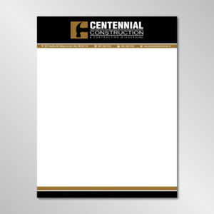 Centennial Construction Letterhead | Schreibwaren-Design von tavi