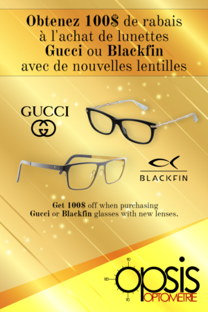 Vente d'automne - Fall sale - 100$ Off GUCCI and BLACKFIN eyewear | Graphic Design by Hristo Itchov