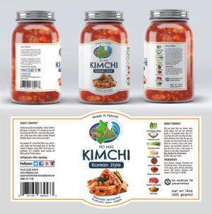 SJ's needs a new KIMCHI LABEL Big Island made ~ALOHA~  | Label Design by SAI DESIGNS