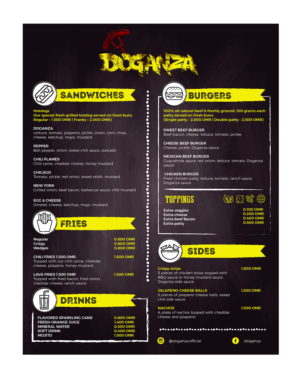 Hotdogs & Burgers restaurant needs a new menu design | Menu Design by Pinky 