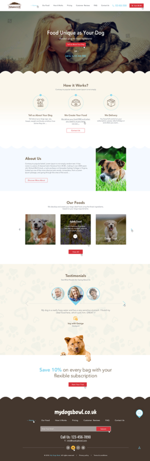 Web Site Mock Up's  for a Dog Food Business | Web Design by Ved Web Services