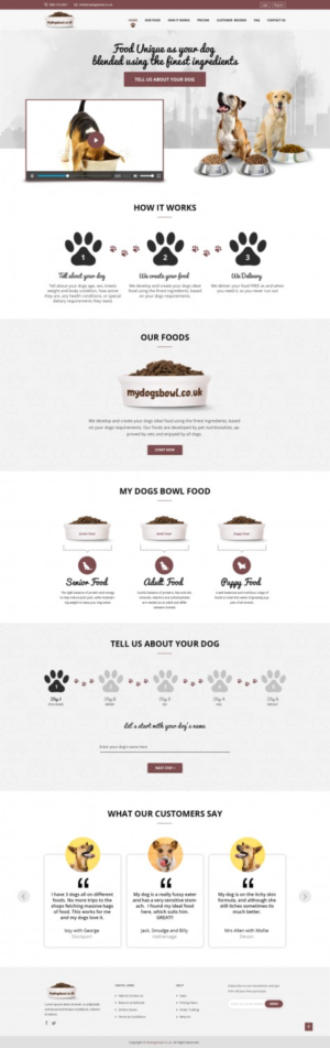 Web Site Mock Up's  for a Dog Food Business | Web Design by v.senthil-designer