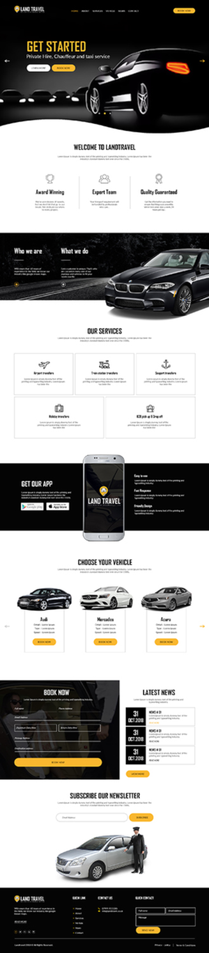 Executive Taxi firm with Chauffeur service Website  | Web Design by bdesigner9