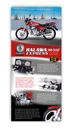 New Motorcycle Model (Express 2019) Poster Design with highlighted features. | Poster Design by see why