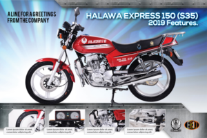 New Motorcycle Model (Express 2019) Poster Design with highlighted features. | Poster Design by eleven