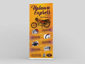 New Motorcycle Model (Express 2019) Poster Design with highlighted features. | Poster Design by SAI DESIGNS