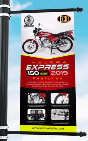 New Motorcycle Model (Express 2019) Poster Design with highlighted features. | Poster Design by ARTOGRAPHY