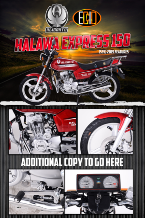 New Motorcycle Model (Express 2019) Poster Design with highlighted features. | Poster Design by Jason Vantran