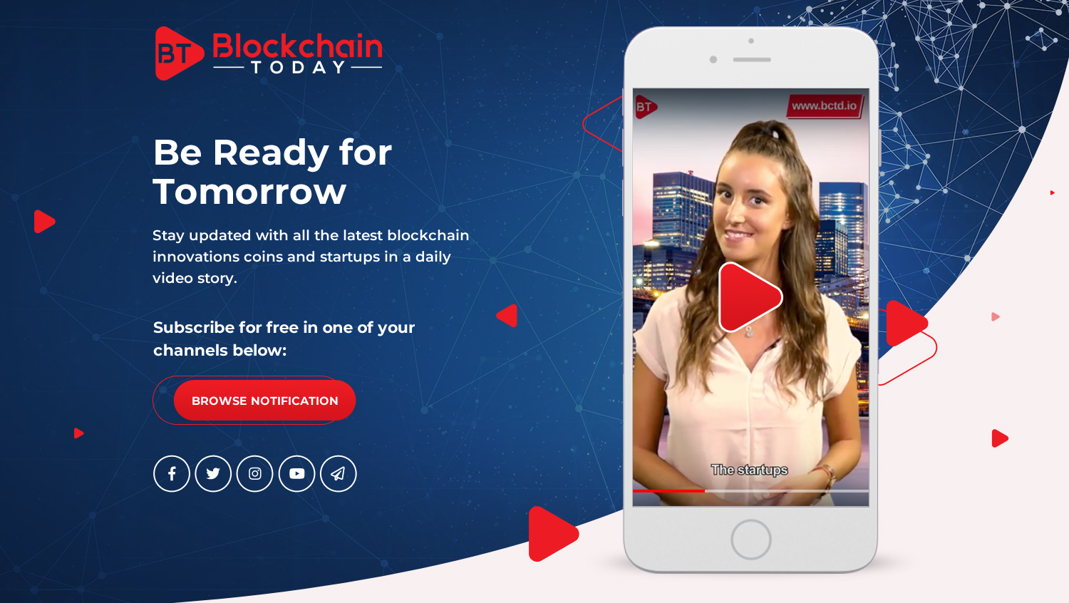 Web Design by Hashim Creetto for Blockchain Today Content services LTD | Design #20269170