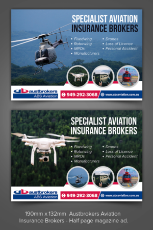 Austbrokers Aviation - Insurance Brokers - Half page magazine ad. | Newspaper Ad Design by ARTOGRAPHY