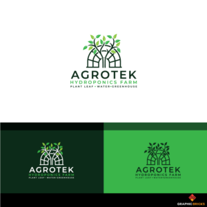 Agrotek/ Hydroponics Farm/ plant leaf /water/greenhouse | Logo Design by Graphic Bricks