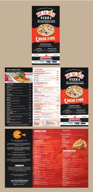 30 Yr Pizzeria needs the freshest and flyest new flyer menu designed | Menu Design by vcreativecloud