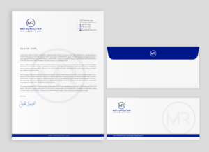 Letter and Envelope Design For Metropolitan Realty | Stationery Design by chandrayaan.creative