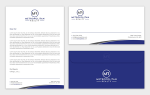 Letter and Envelope Design For Metropolitan Realty | Stationery Design by Tripti Ranjan Gain