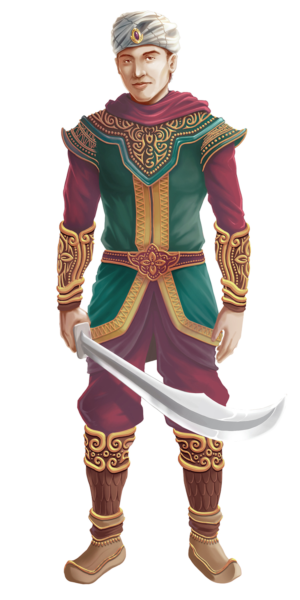 Myanmar Warrior for Dungeons and Dragons (Cartoon Illustration) | Graphic Design by Scelatio