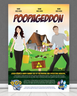 Fun Movie poster themed flyer/door hanger for pet waste removal company | Flyer Design by SAI DESIGNS