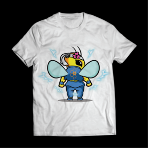 Bee ninja with glowing energy Male and female versions | T-shirt Design by Andylicious