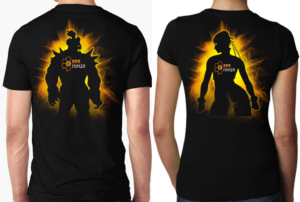 Bee ninja with glowing energy Male and female versions | T-shirt Design by creative gravity