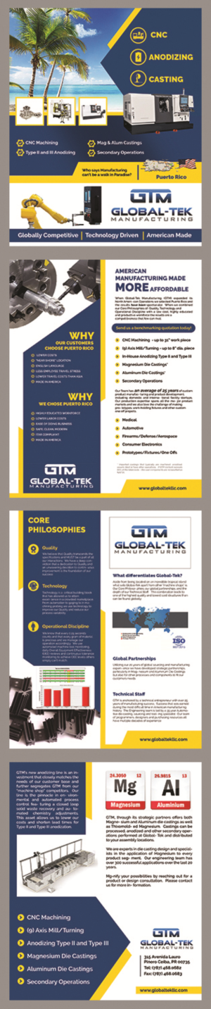 Flyer Design by BLUE WINGS for Global-Tek Manufacturing LLC | Design #20431001