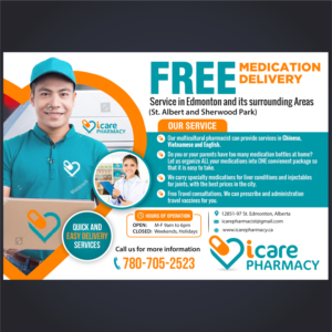 A Pharmacy half page colour Ad to be placed in an Asian Newspaper, Promoting our Delivery Service... | Newspaper Ad Design by aspiremedia