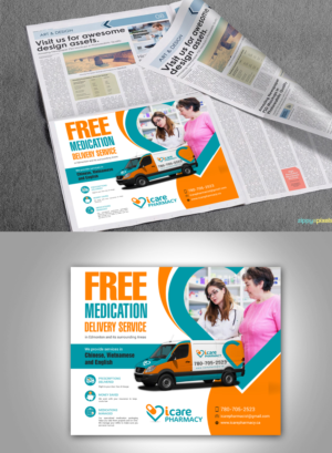 A Pharmacy half page colour Ad to be placed in an Asian Newspaper, Promoting our Delivery Service... | Newspaper Ad Design by Deepak_9_Malhotra