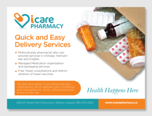 A Pharmacy half page colour Ad to be placed in an Asian Newspaper, Promoting our Delivery Service... | Newspaper Ad Design by D Creative