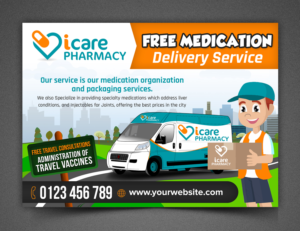 A Pharmacy half page colour Ad to be placed in an Asian Newspaper, Promoting our Delivery Service... | Newspaper Ad Design by SAI DESIGNS