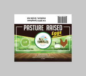 modern Egg Carton label for family pasture raised egg business- Tomales bay pastures | Graphic Design by maricreatives