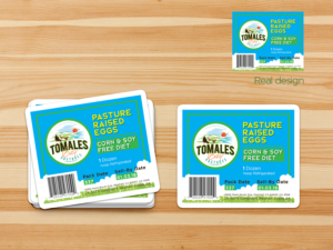 modern Egg Carton label for family pasture raised egg business- Tomales bay pastures | Graphic Design by desainerd