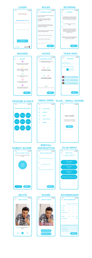 App to track miniature golf scores and provides clues to puzzles (Alice in Wonderland) | App-Design von 5SD solutions