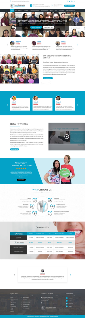 Teeth Whitening Clinic Website Redesign - Social Proof Theme | Web Design by Sbss