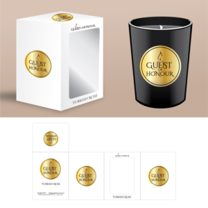 a Label for a candle jar and its gift box | Label Design by Maxo-Biz